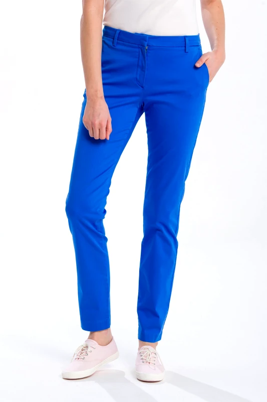 GANT Gant γυναικείο παντελόνι chino cropped - 4150077 Μπλε Ηλεκτρίκ
