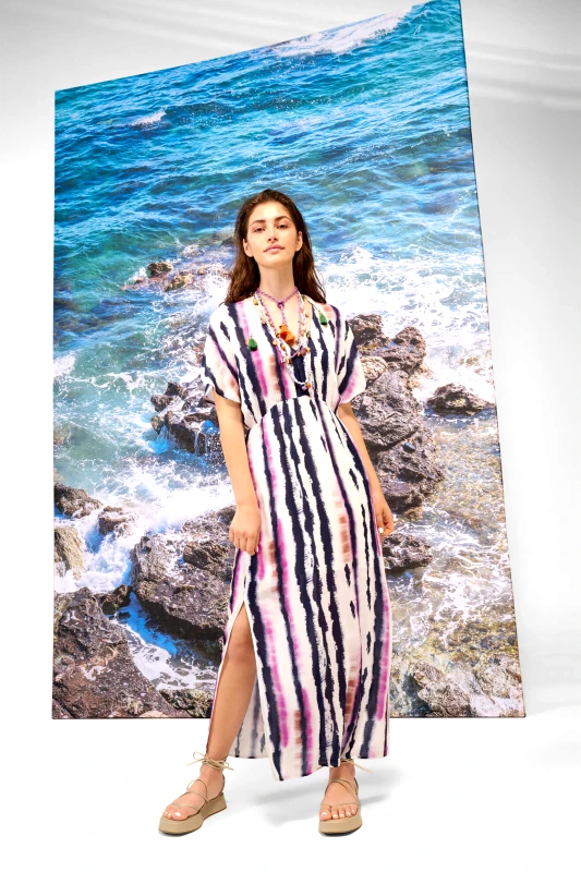 ORSAY Orsay γυναικείο maxi φόρεμα με all-over tie-dye print - 462117-044000 Εκρού