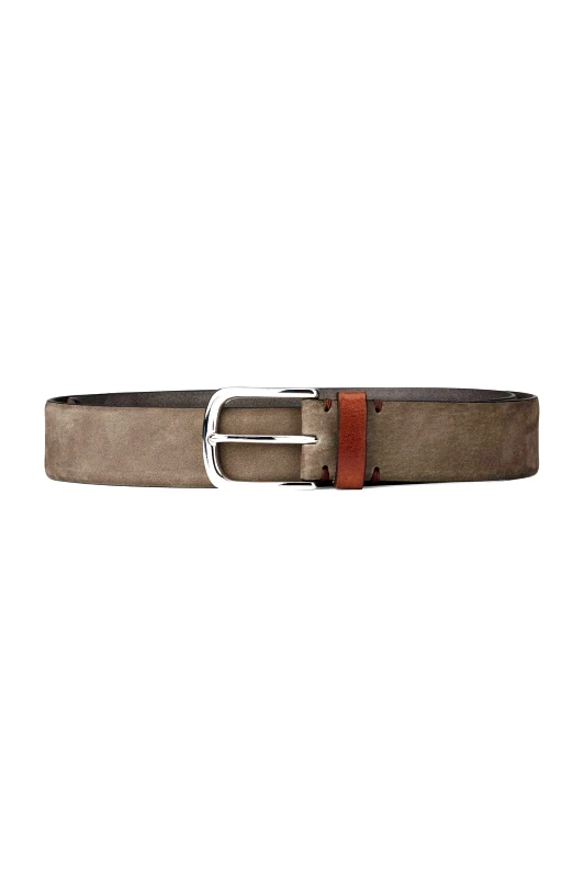 GANT Gant ανδρική suede ζώνη με μεταλλική αγκράφα - 94443 Καφέ Ανοιχτό