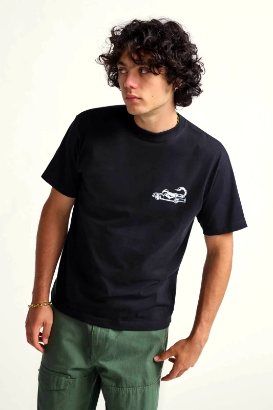 VANS Vans ανδρικό T-shirt με print Loose Fit "Sting Wagon" - VN000PDABLK1 Μαύρο