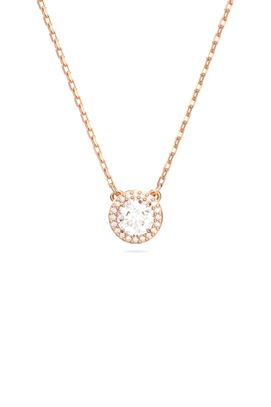 SWAROVSKI Swarovski γυναικείο μενταγιόν στρογγυλή κοπή, pavé, λευκό, επιμετάλλωση σε ροζ χρυσαφί τόνο "Constella" - 5636272