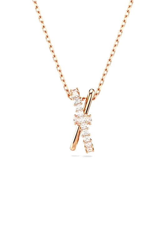 SWAROVSKI Swarovski γυναικείο μενταγιόν, μείξη κοπών, σπιράλ, λευκό, επιμετάλλωση σε ροζ χρυσαφί τόνο "Hyperbola" - 5689788