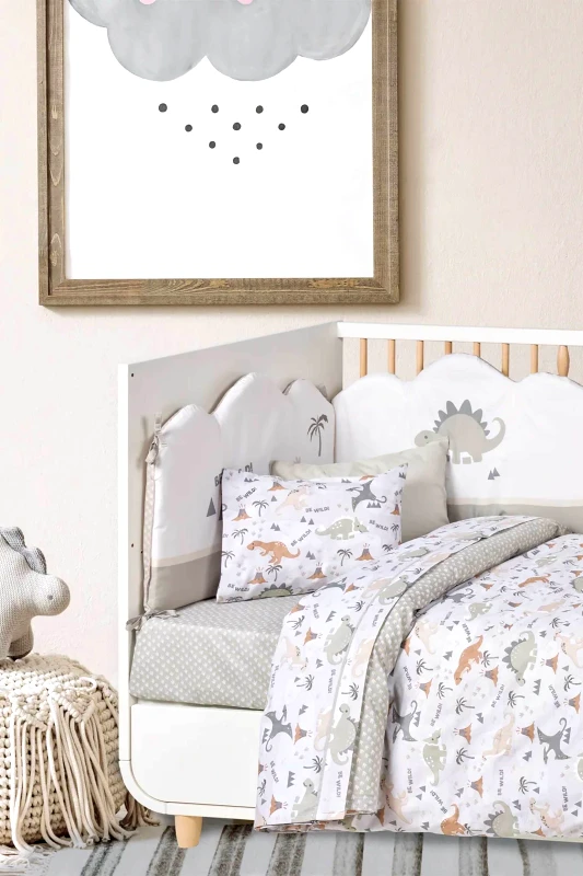 DAS BABY Das Baby σετ σεντόνια κούνιας με μαξιλαροθήκη "Fun 4937" (3 τεμάχια) - 00027091 Μπεζ