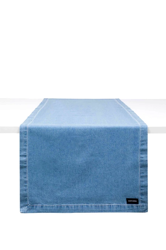 COINCASA Coincasa βαμβακερό denim ράνερ μονόχρωμο 140 x 40 cm - 007358160 Μπλε