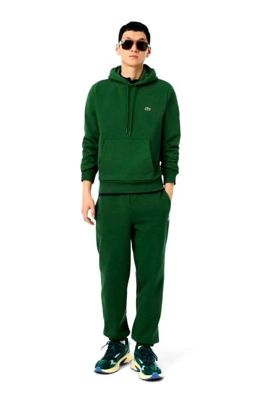 LACOSTE Lacoste ανδρικό παντελόνι φόρμας με κεντημένο λογότυπο Regular Fit - XH9610 Πράσινο Σκούρο