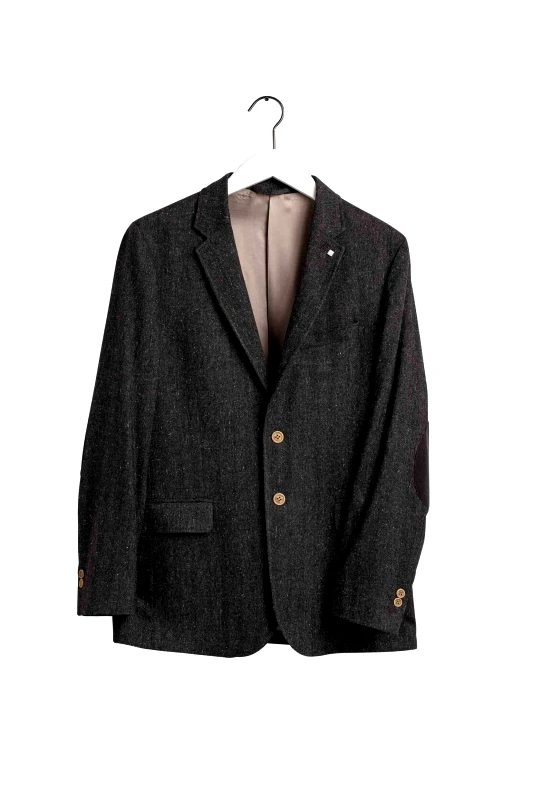 GANT Gant ανδρικό σακάκι με herrinbone pattern - 7705140 Ανθρακί