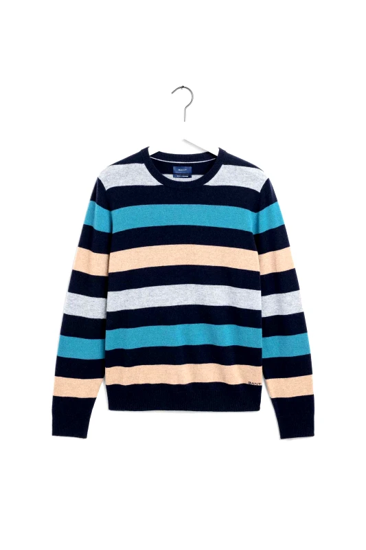 GANT Gant ανδρικό πουλόβερ από μαλλί και κασμίρ με ribbed τελειώματα - 8050003 Πολύχρωμο