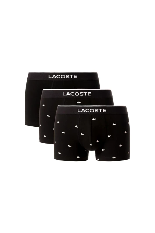 LACOSTE Lacoste σετ ανδρικά εσώρουχα trunk με λογότυπο (3 τεμάχια) - 5H1299-00 Μαύρο