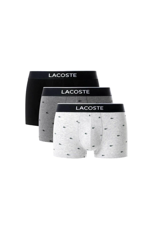 LACOSTE Lacoste σετ ανδρικά εσώρουχα trunk με λογότυπο (3 τεμάχια) - 5H1299-00 Γκρι