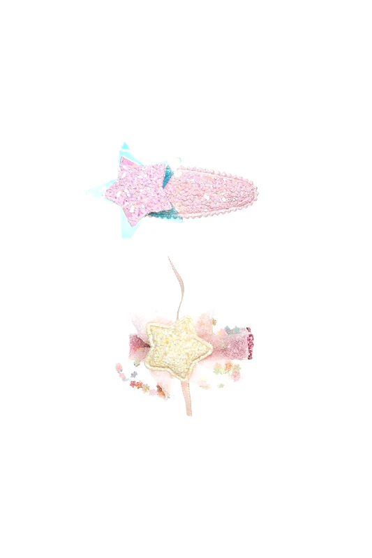 ALOUETTE Alouette παιδικό σετ κλιπ μαλλιών αστεράκια με glitter (2 τεμάχια) - 00032070 Ροζ Ανοιχτό