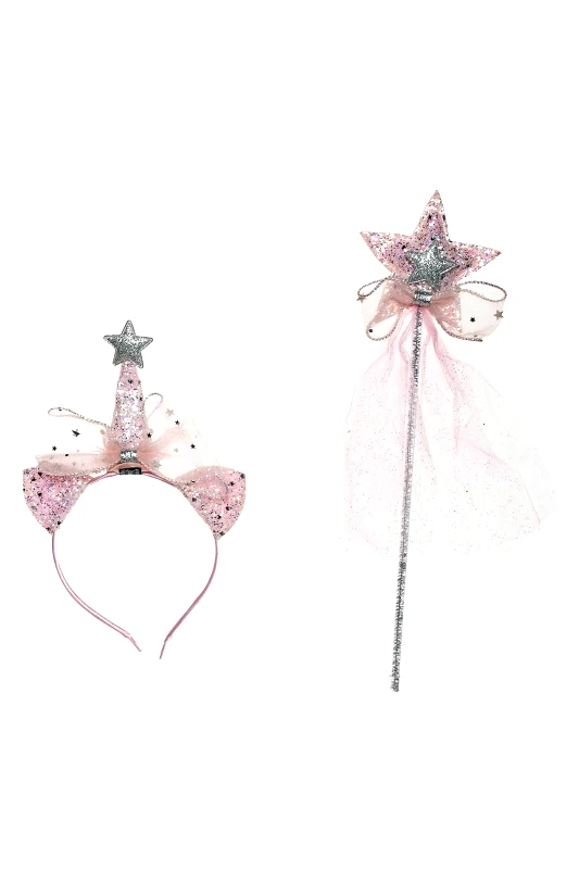 ALOUETTE Alouette παιδικό σετ στέκα μαλλιών και ραβδάκι με glitter (2 τεμάχια) - 00032100 Ροζ Ανοιχτό