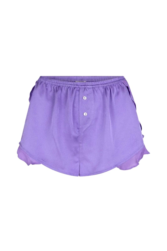 LOVE STORIES Love Stories γυναικείο σορτς μονόχρωμο με βολάν στο τελείωμα "Mae" - L2373081500 Λιλά