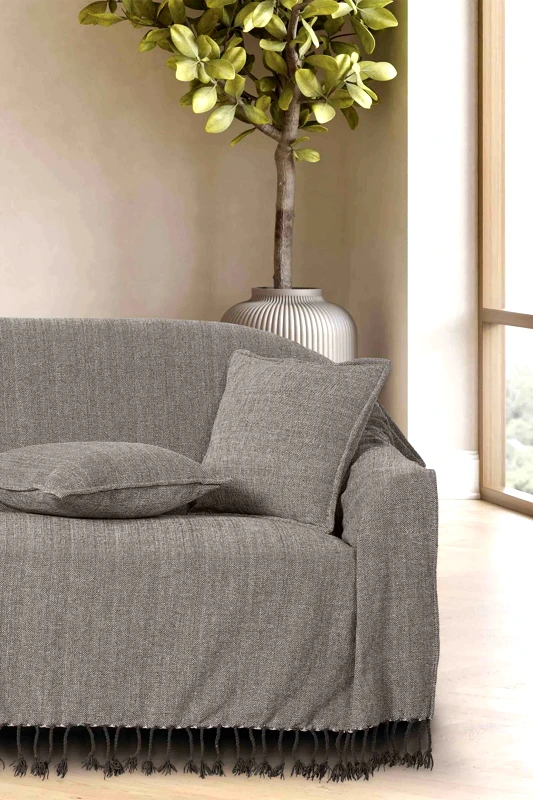 DAS HOME Das Home ριχτάρι διθέσιου καναπέ "0259" 180 x 250 cm - 420618250275 Γκρι Σκούρο
