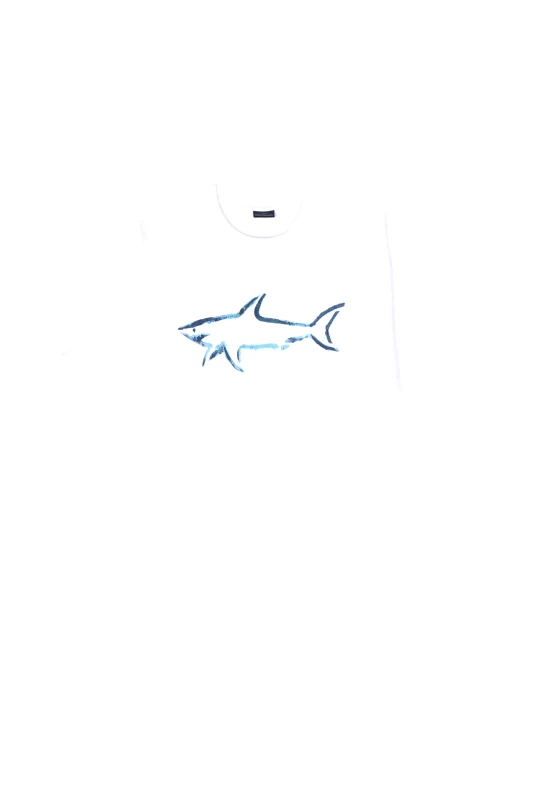 PAUL & SHARK Paul&Shark ανδρικό T-shirt μονόχρωμο με print - 24411101 Λευκό