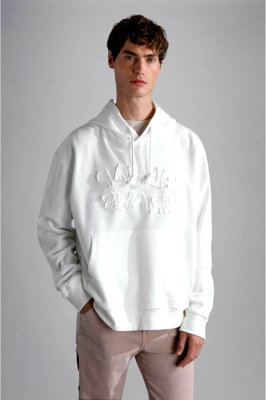 PAUL & SHARK Paul&Shark ανδρική μπλούζα φούτερ με logo print Regular Fit - 24411927 Λευκό