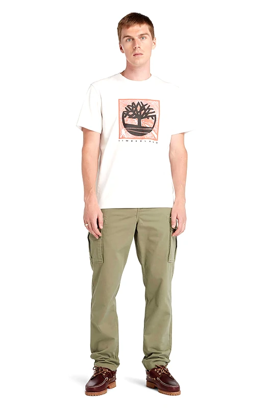 TIMBERLAND Timberland ανδρικό cargo παντελόνι μονόχρωμο "Brookline Twill" - TB0A5TVY5901 Χακί