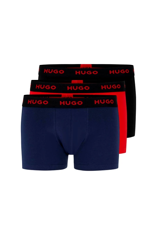 HUGO Hugo Boss ανδρικό σετ εσωρούχων με contrast λάστιχο με λογότυπο "Trunk" (3 τεμάχια) - 50469766 Μπλε Σκούρο