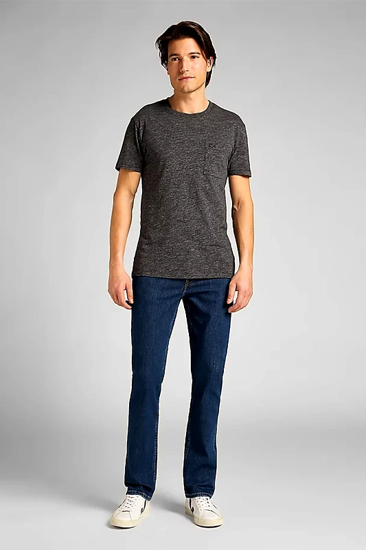 LEE Lee ανδρικό τζιν παντελόνι πεντάτσεπο ελαφρώς ψηλόμεσο "Brooklyn Straight" - L452PX46-** Denim Blue Σκούρο