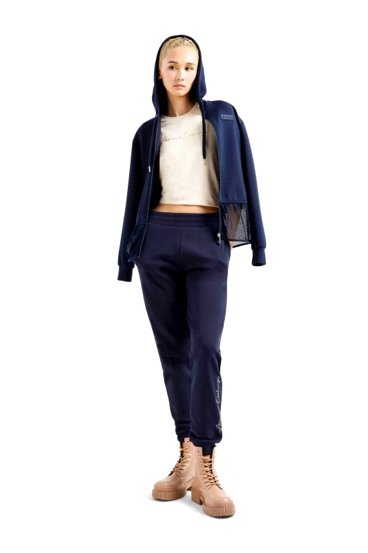 ARMANI EXCHANGE Armani Exchange γυναικείο παντελόνι φόρμας με λογότυπο στο κάτω μέρος - 3DYP76YJFFZ Σκούρο Μπλε