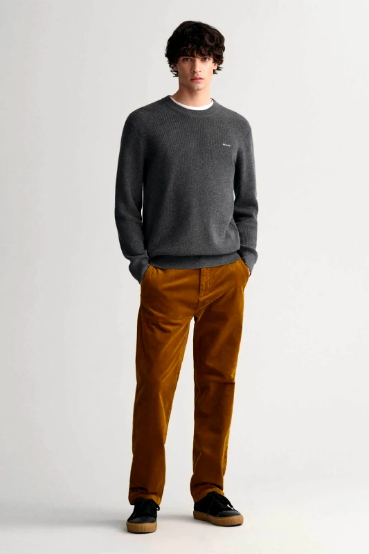 GANT Gant ανδρικό chino παντελόνι κοτλέ Regular Fit (34L) - 1505233 Καφέ