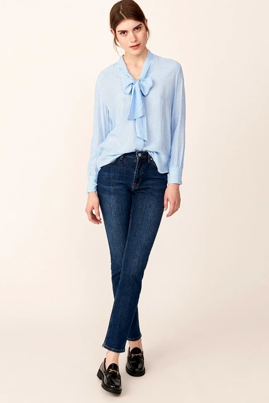 GANT Gant γυναικείο τζιν παντελόνι slim (32L) - 4100060 Μπλε Σκούρο