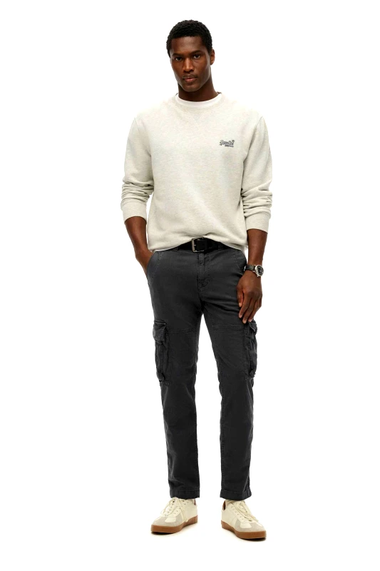 SUPERDRY & CO Superdry ανδρικό παντελόνι cargo με logo patch Regular Fit - M7011132A Ανθρακί