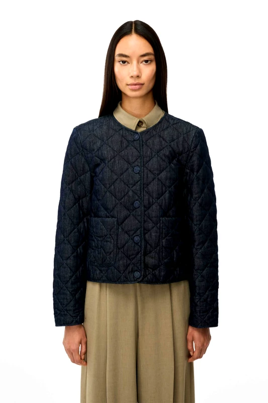 I BLUES iBlues γυναικείο καπιτονέ denim jacket "Iblbaba" - 2617481011 Denim Blue