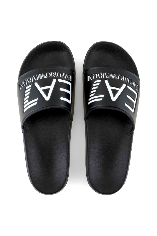EA7 EA7 ανδρικές σαγιονάρες με ανάγλυφο contrast logo - 7X000108AF15118 Μαύρο