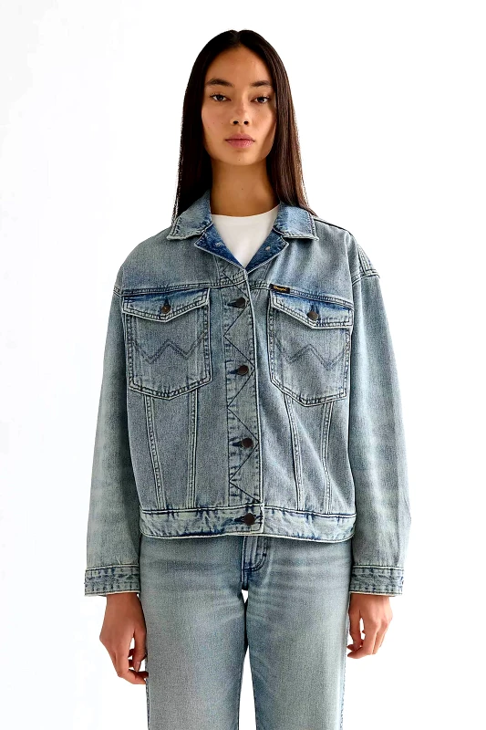 WRANGLER Wrangler® γυναικείο denim jacket Relaxed Fit "Cowgirl" - 112378131 Denim Blue Ανοιχτό