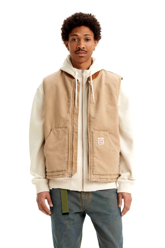 LEVI'S Levi's® ανδρικό canvas αμάνικο μπουφάν Relaxed Fit "Sansome" - A85800001 Μπεζ