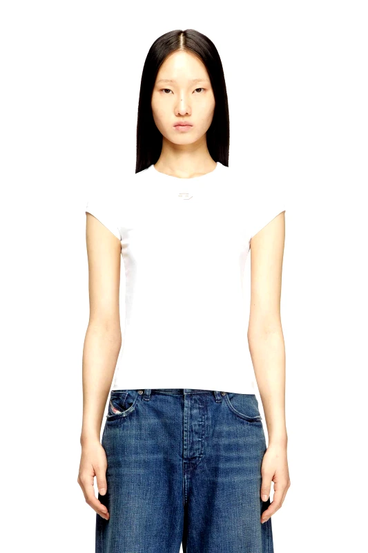 DIESEL Diesel γυναικείο T-shirt Slim Fit "T-Angie-Οd" - S26A199120AFAA Λευκό