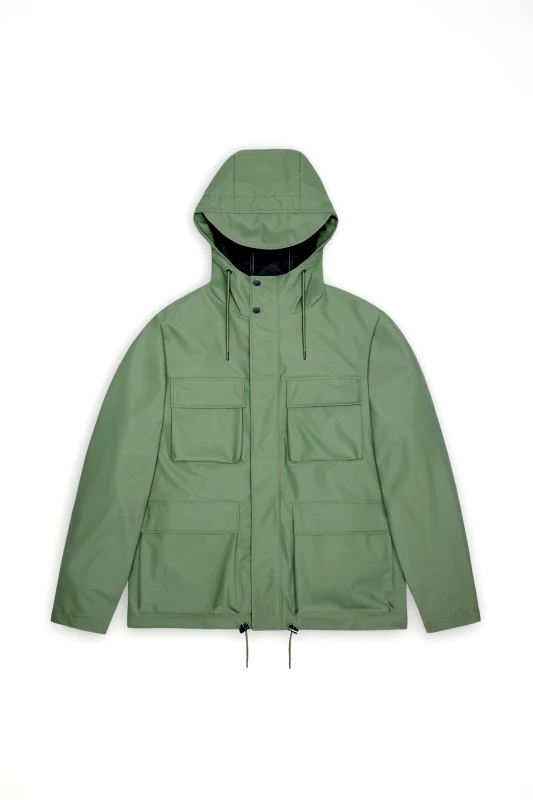 RAINS Rains unisex αδιάβροχο jacket με κουκούλα "Pocket Jacket" - R142/12210 Πράσινο