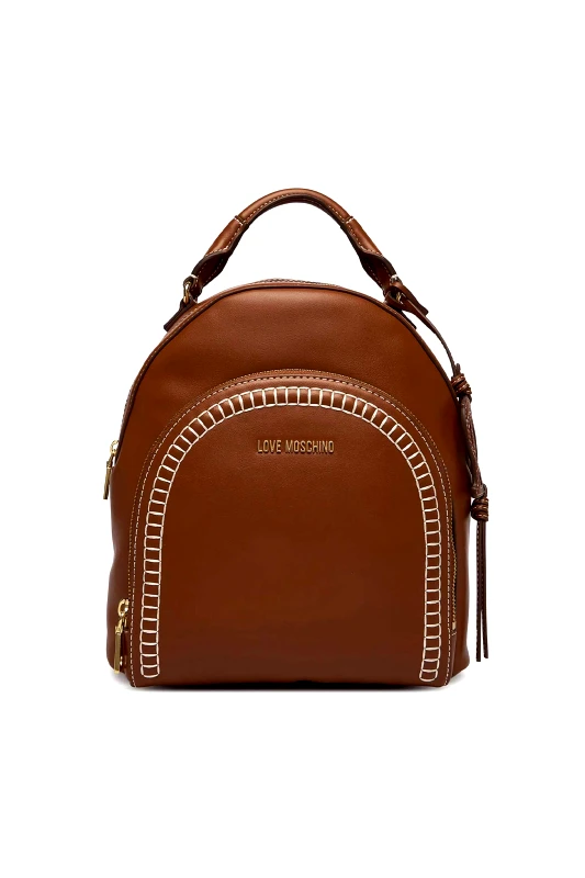 LOVE MOSCHINO Love Moschino γυναικείo backpack μονόχρωμο με μεταλλικό λογότυπο - JC4094PP1OLI0 Καμηλό