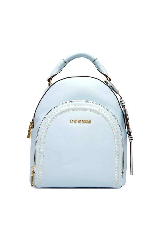 LOVE MOSCHINO Love Moschino γυναικείo backpack μονόχρωμο με μεταλλικό λογότυπο - JC4094PP1OLI0 Γαλάζιο