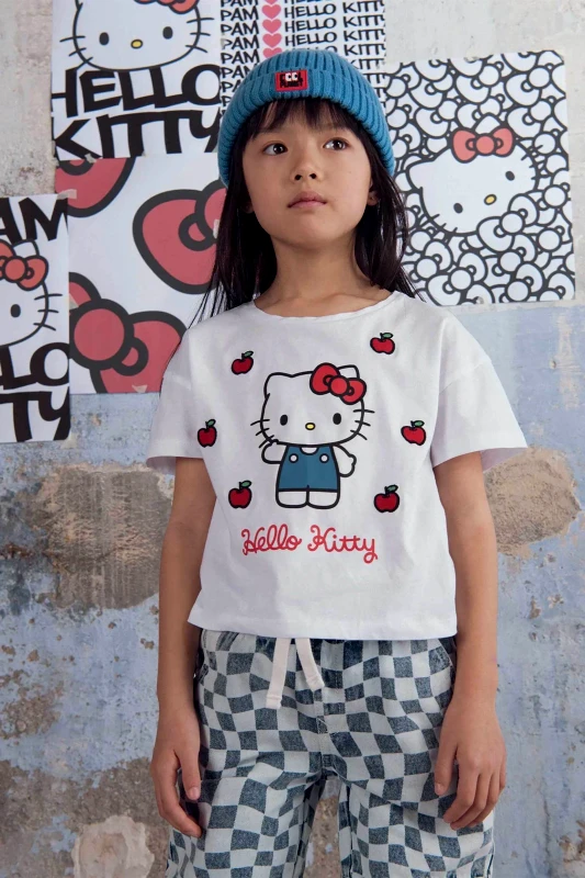 DPAM DPAM παιδική μπλούζα για κορίτσια "Hello Kitty" - 373096 Λευκό