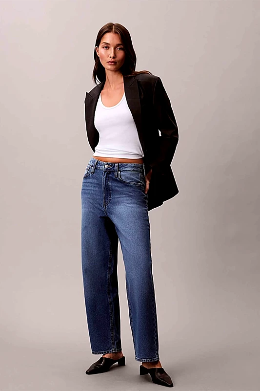 CALVIN KLEIN JEANS Calvin Klein Jeans γυναικείο παντελόνι τζιν Barrel Fit - LV047E626G Denim Blue