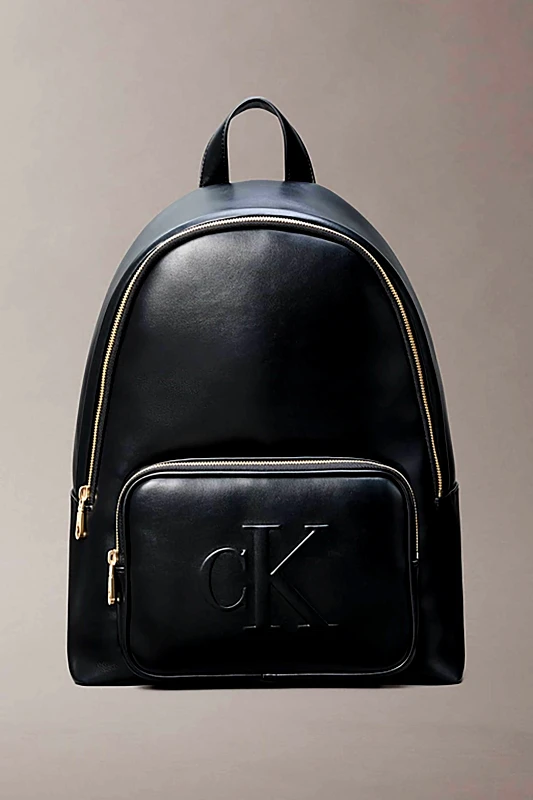CALVIN KLEIN JEANS Calvin Klein Jeans γυναικείο backpack μονόχρωμο με ανάγλυφο λογότυπο - LV04F3233G Μαύρο