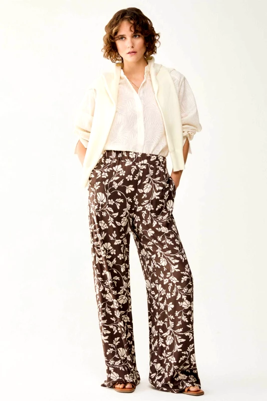 PENNYBLACK Pennyblack γυναικείο παντελόνι floral print "Pbbutilita" - 2611131113200 Καφέ