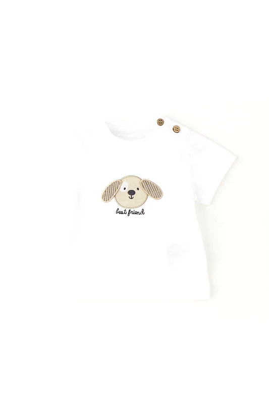 IDO iDO βρεφικό T-shirt με dog print - 4.G162/00 Λευκό