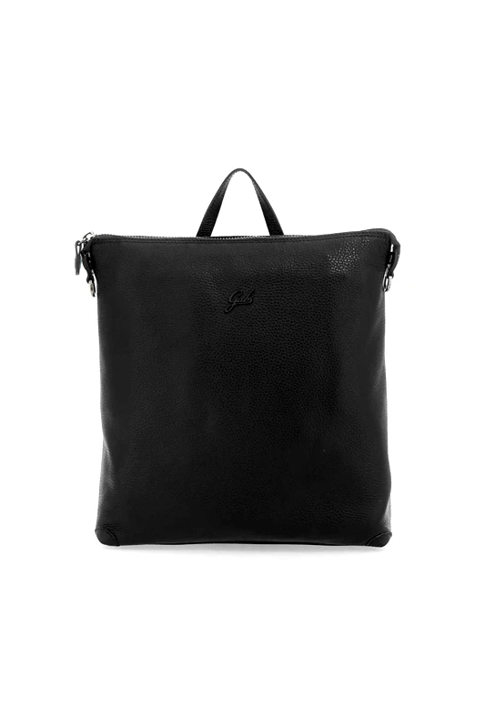 GABS Gabs γυναικείο δερμάτινο backpack μονόχρωμο με μεταλλικό λογότυπο "Lolita M" - G007070T2X2428 Μαύρο Γυαλιστερό