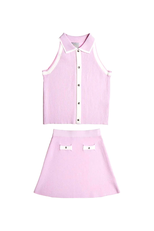 ALOUETTE Alouette παιδικό σετ crop top και φούστα (2 τεμάχια) - 00970694 Λιλά