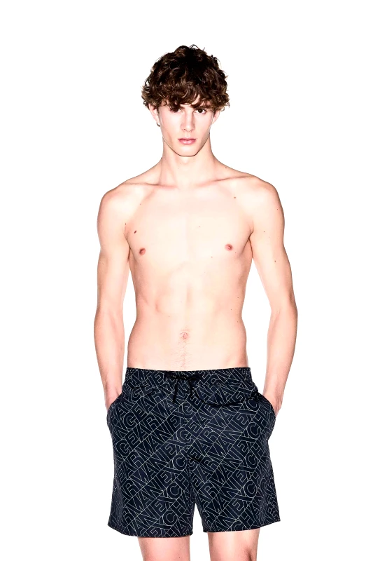 ARMANI EXCHANGE Armani Exchange ανδρικό μαγιό σορτς με all-over logo print - XM000832AF24685 Μαύρο