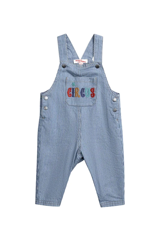 DPAM DPAM βρεφική denim σαλοπέτα για αγόρια "Stripped Circus" - 370454 Denim Blue