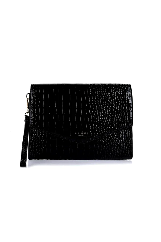 TED BAKER Ted Baker γυναικείo clutch με κροκό σχέδιο "Wesslie" - 282823 Μαύρο