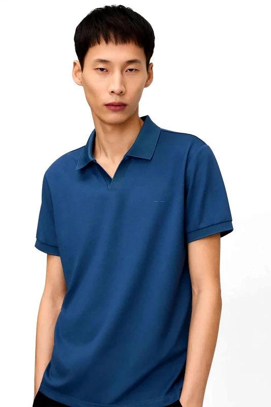 ADOLFO DOMINGUEZ Adolfo Domínguez ανδρική μπλούζα πόλο Regular Fit - 174041626 Denim Blue Σκούρο