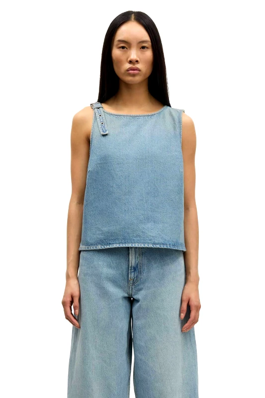 SAMSØE SAMSØE Samsøe Samsøe γυναικείο denim τοπ "Samolly" - F25400010 Denim Blue