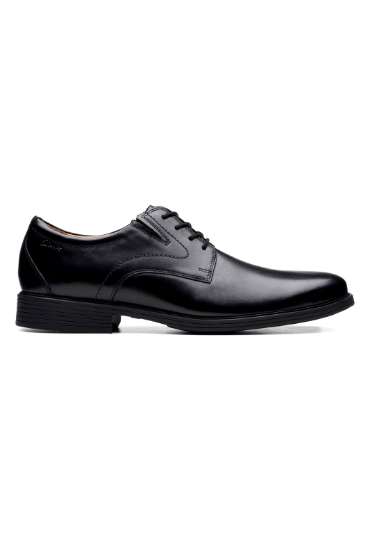 CLARKS Clarks ανδρικά δερμάτινα παπούτσια "Whiddon Plain" - 26152918 Μαύρο