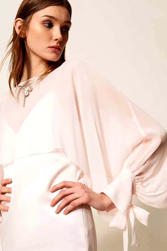 TWINSET Twinset γυναικεία cropped μπλούζα με balloon μανίκια - 261TP2791 Ροζ