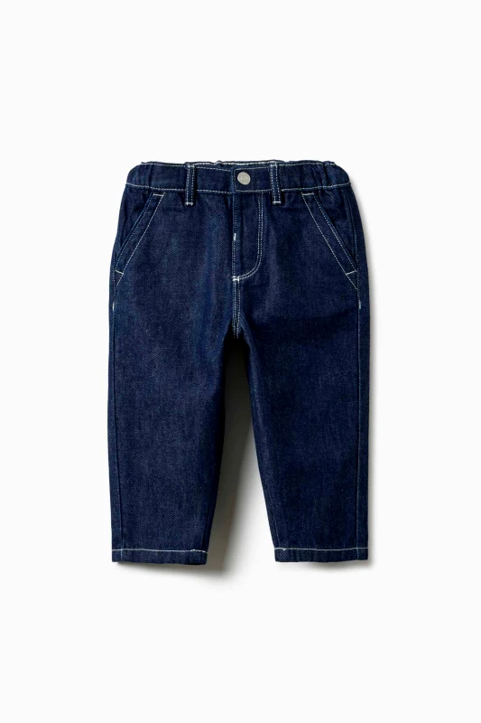 OVS KIDS OVS βρεφικό τζιν παντελόνι με ελαστική μέση Regular Fit - 002515542 Denim Blue Σκούρο