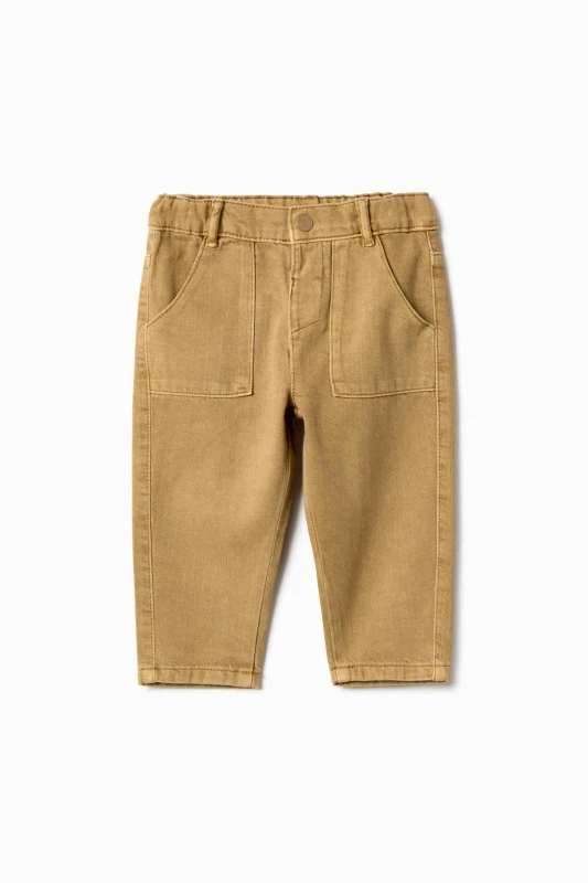 OVS KIDS OVS βρεφικό τζιν παντελόνι με ελαστική μέση Regular Fit - 002515764 Μπεζ